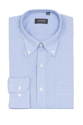 Camicia classica a quadri in puro cotone con button down