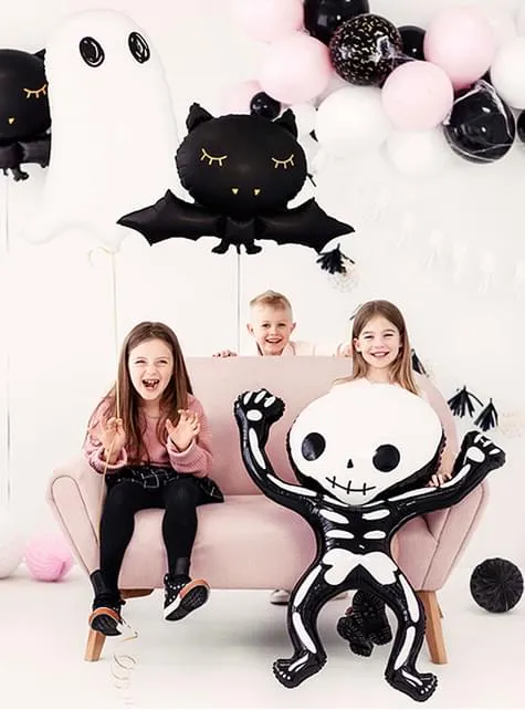 Palloncino di foil a forma di Scheletro Halloween (84x10 cm)