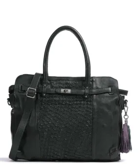  Taschendieb Wien Am Bauernmarkt 1 Borsa shopper pelle di vacchetta grana verde scuro  