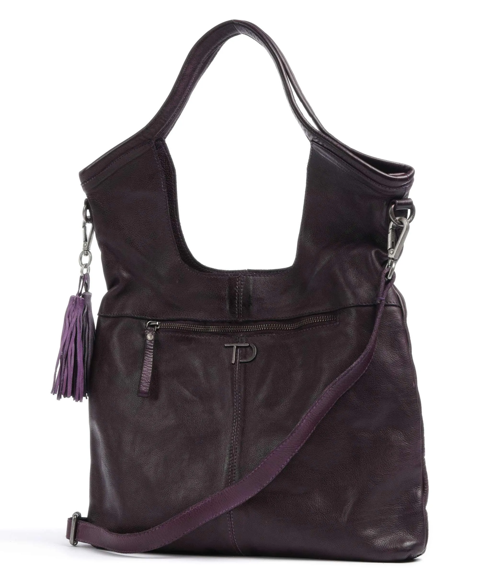  Taschendieb Wien Paniglgasse 3 Borsa shopper pelle di vacchetta finemente grana prugna  